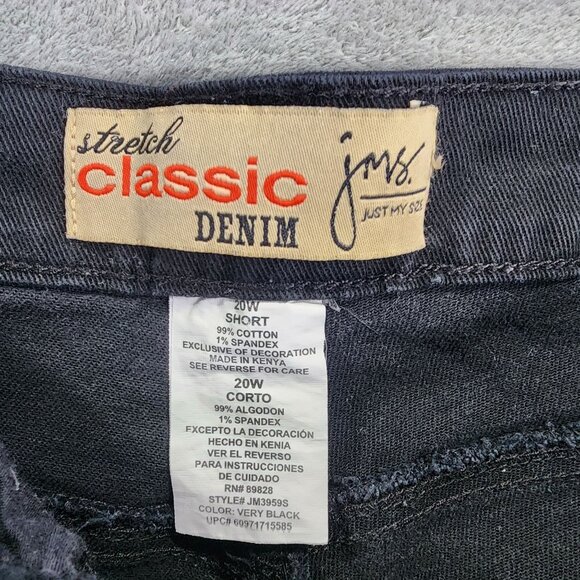 Womens JMS Just My Size Classic Black Denim Jeans Straight Stretch Mid Rise 20W - Picture 3 of 9